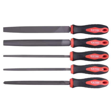 pilníky, sada 5ks, 200mm, sek 2 Extol Premium