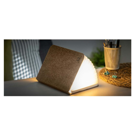 Tmavě hnědá velká LED stolní lampa ve tvaru knihy Gingko Booklight