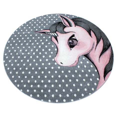 Ayyildiz koberce Dětský kusový koberec Kids 590 pink kruh - 120x120 (průměr) kruh cm