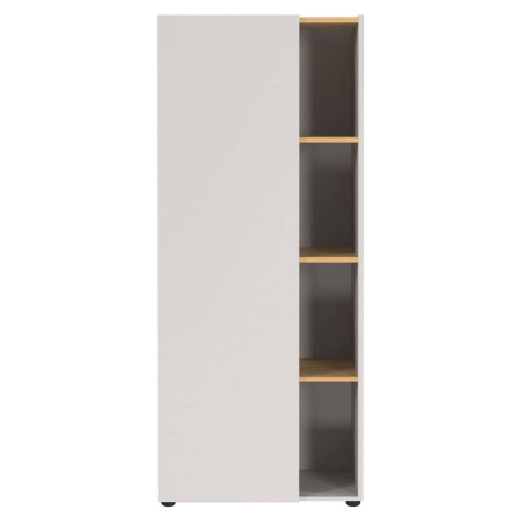 Krémová knihovna v dekoru dubu 61x145x34 cm Adrano – Germania