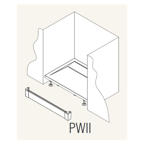 Sanswiss PWII09004 Přední panel hliníkový rovný vaničku 90 x 9,5 cm - bílý