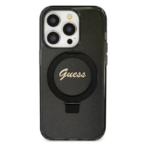 Kryt Guess GUHMN61HRSGSK iPhone 11 / Xr 6.1" black hardcase Ring Stand Script Glitter MagSafe (G
