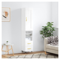 vidaXL Skříň highboard bílá s vysokým leskem 34,5x34x180 cm kompozit