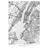 Mapa New York City (scandinavian style), Blursbyai, (26.7 x 40 cm)