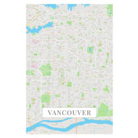 Mapa Vancouver color, (26.7 x 40 cm)