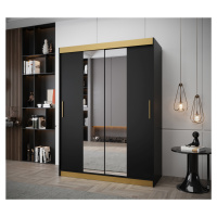 Šatní skříň Abi T1 Premium Barva korpusu: Černá + zlatá, Rozměr: 150 cm