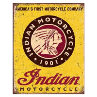 Plechová cedule INDIAN MOTORCYCLES - Since 1901, 31.5 × 40 cm