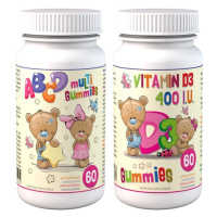 ABCD Multi Gummies+D3 Gummies 2x60 pektinových bonbónů