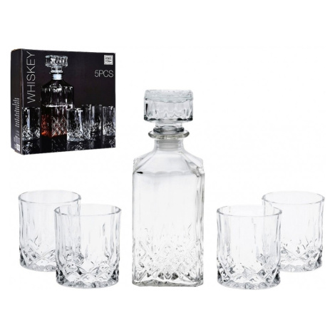 EXCELLENT Whiskey set karafa + sklenice sada 5 ks křišťálové sklo, 0,9L KO-YE7300760