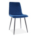 TEXTILOMANIE Tmavě modrá židle Irys velvet s černými nohami