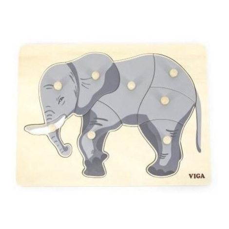 Viga Dřevěná montessori vkládačka - slon