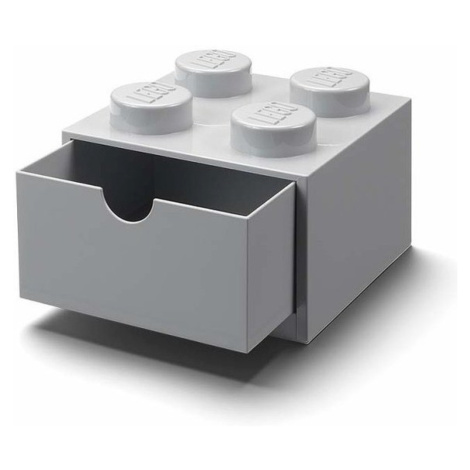 Lego® stolní box 4 se zásuvkou šedý