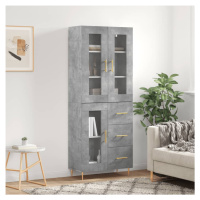 vidaXL Skříň highboard betonově šedá 69,5x34x180 cm kompozitní dřevo