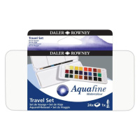 Sada akvarelových barev Daler-Rowney - cestovní box - 24 × 1/2 pánvička + štětec