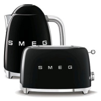 SMEG 50's Retro Style Konvice 1,7l černá + topinkovač 2x2 černý 950W