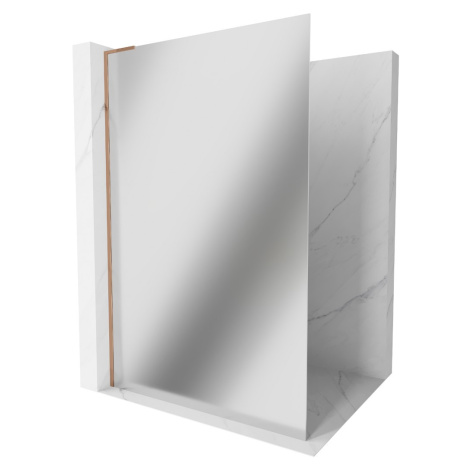 MEXEN/S Kioto L Sprchová zástěna WALK-IN 120 x 200, zrcadlové, růžové zlato 800-120-103-60-50