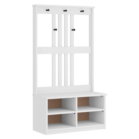 vidaXL Předsíňový strom SANDNES bílá 87x40x159,5cm Borovicový masiv