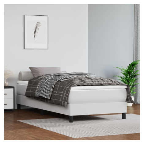 vidaXL Taštičková matrace střední tvrdost bílá 90 x 200 x 20 cm umělá kůže