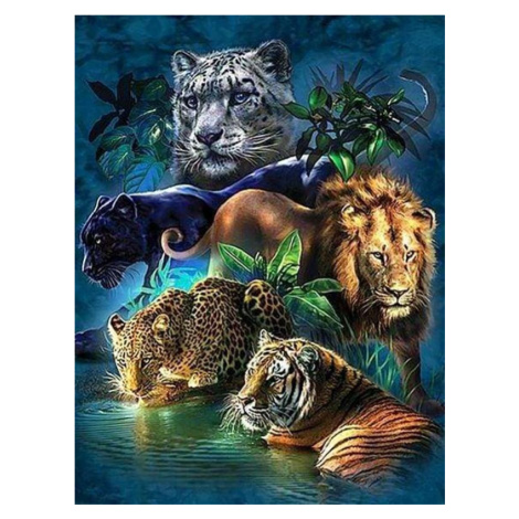 Diamantové malování - Zvířata džungle 40 x 50 cm (s rámem) Figured ART