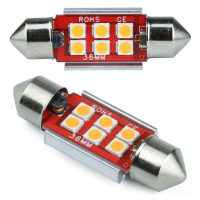 Auto LED žárovka C5W 6 SMD 3535 CAN BUS oranžová 36 mm