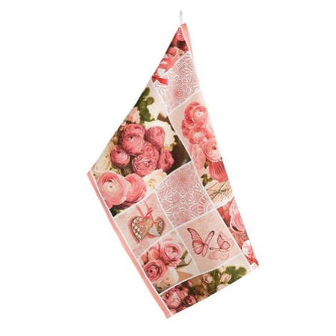 Bellatex Kuchyňská utěrka Patchwork růžová, 50 x 70 cm