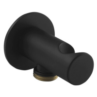 Držák sprchy kulatý, pevný, s vyústěním, černá mat SG203NE