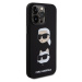 Karl Lagerfeld Liquid Silicone Karl and Choupette Heads Kryt iPhone 15 Pro Max černý