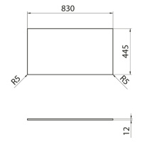 Sapho Deska Rockstone 830x12x440mm bílá mat DTR83-0101