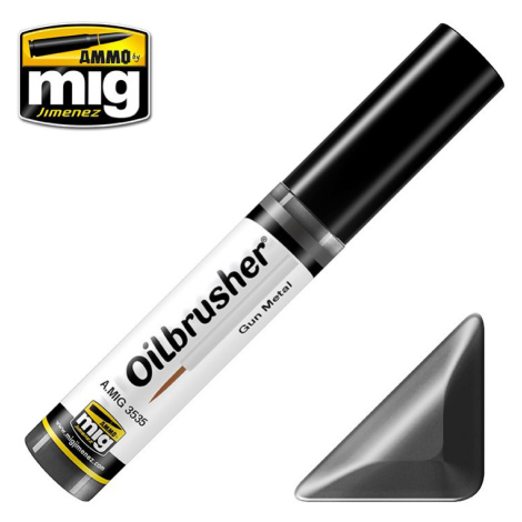 Ammo-Mig Jimenez Gun Metal - Oil paint with fine brush applicator 10ml