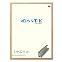 DANTIK rámeček 15 × 20, ALU profil 7273 Dýha dub sklo čiré