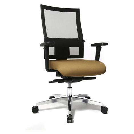 Topstar Kancelářská otočná židle SITNESS 60, s prodyšným opěradlem, včetně područek, světle hněd