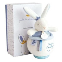 Doudou et Compagnie zajačik s melódiou Bunny Sailor Music Box Perlidoudou modrý 14 cm