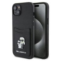 Pouzdro pro iPhone 15 Karl Lagerfeld KLHCP15SSAPKCNPK Saffiano Cardslot