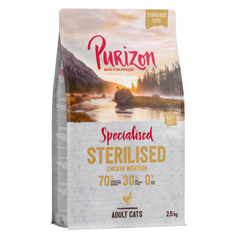 Purizon granule, 3 x 2,5 kg - 15 % sleva - Adult Sterilised kuře & ryba - bezobilné