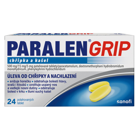 Paralen Grip chřipka a kašel 500/15/5mg 24 tablet