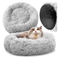 MG Fluffy Pillow pelíšek pro kočky a psy 60 cm, šedý