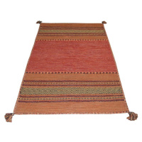Oranžový bavlněný koberec Webtappeti Antique Kilim, 120 x 180 cm