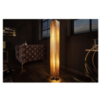 Estila Moderní stojací lampa Paris s látkovým stínítkem zlaté barvy 120cm