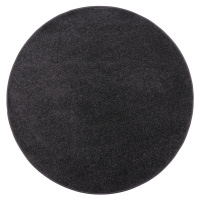 Vopi koberce Kusový koberec Eton černý 78 kruh - 160x160 (průměr) kruh cm