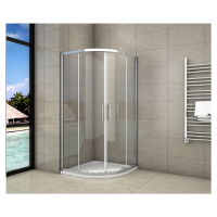 H K Čtvrtkruhový sprchový kout SYMPHONY S4 80x80 cm s dvoudílnými posuvnými dveřmi včetně sprcho
