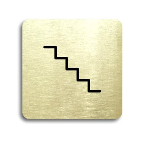 Accept Piktogram "schodiště" (80 × 80 mm) (zlatá tabulka - černý tisk bez rámečku)