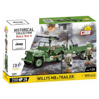 Cobi 2297 americký ozbrojený terénní automobil jeep willys mb