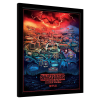 Obraz na zeď - Stranger Things - Hawkins Town, 34.3 × 44.5 cm