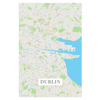 Mapa Dublin color, 26.7x40 cm