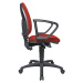 Topstar Standardní otočná židle, bez područek, opěradlo 450 mm, látka červená, podstavec černý