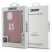 Zaní kryt DKNY PU Leather Stack Logo Wrist Strap pro Apple iPhone 15 Pro, červená