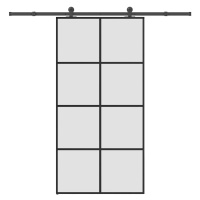 vidaXL Posuvné dveře s kováním 102,5 x 205 cm ESG sklo a hliník