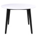 Jídelní stůl s bílou deskou a černýma nohama z kaučukového dřeva House Nordic Vojens, ⌀ 105 cm