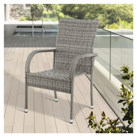 Sada dvou ratanových křesel BestBerg Hayti BBRF-1778G / 2 ks / šedá