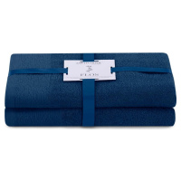 Tmavě modré froté bavlněné ručníky a osušky v sadě 2 ks Flos – Restilo